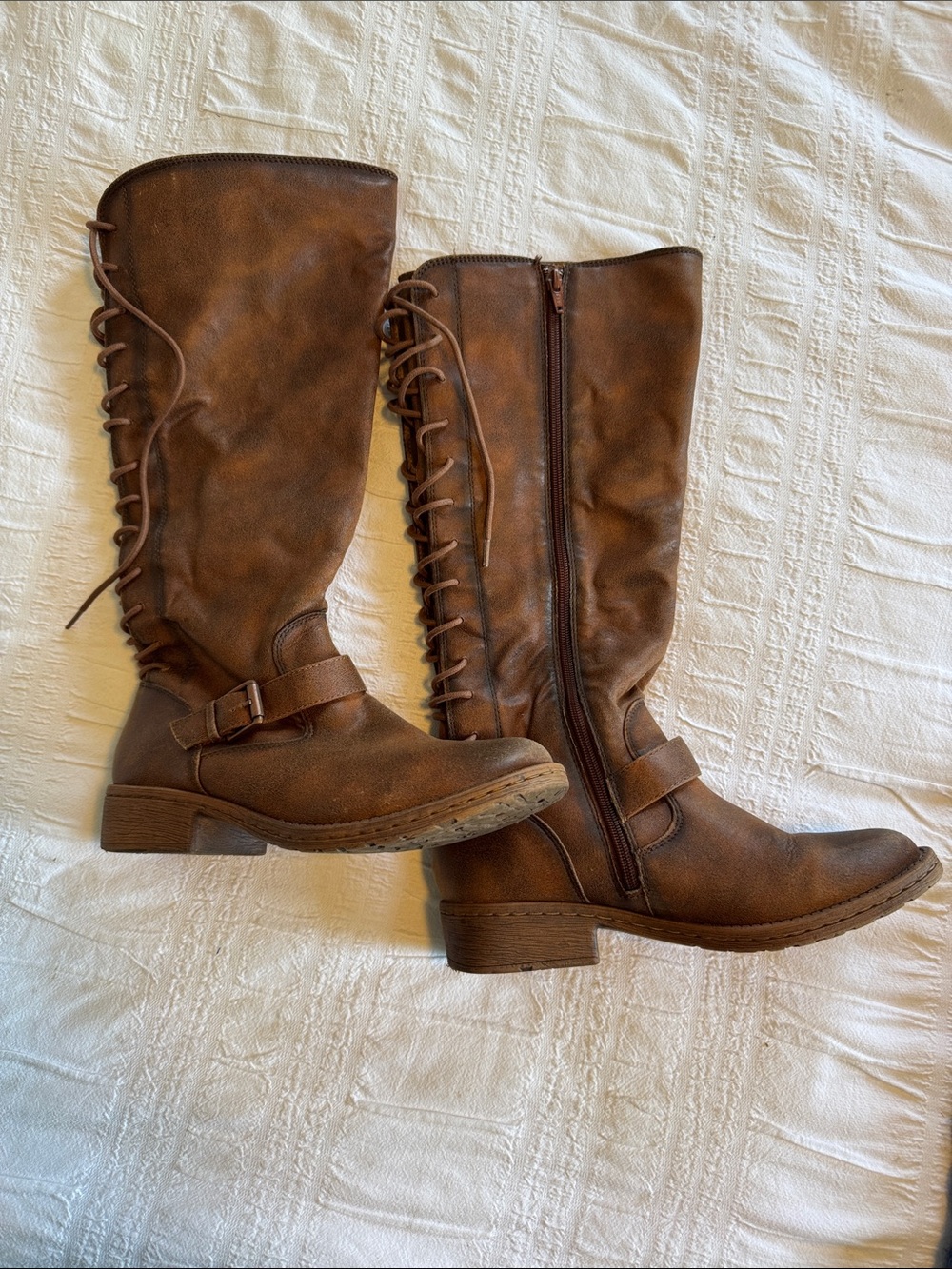 Sofft Tall Lace-Up Riding Boots in Brown